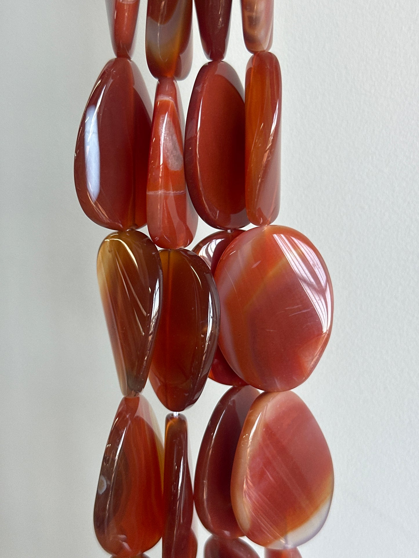 Carnelian Oval Beads