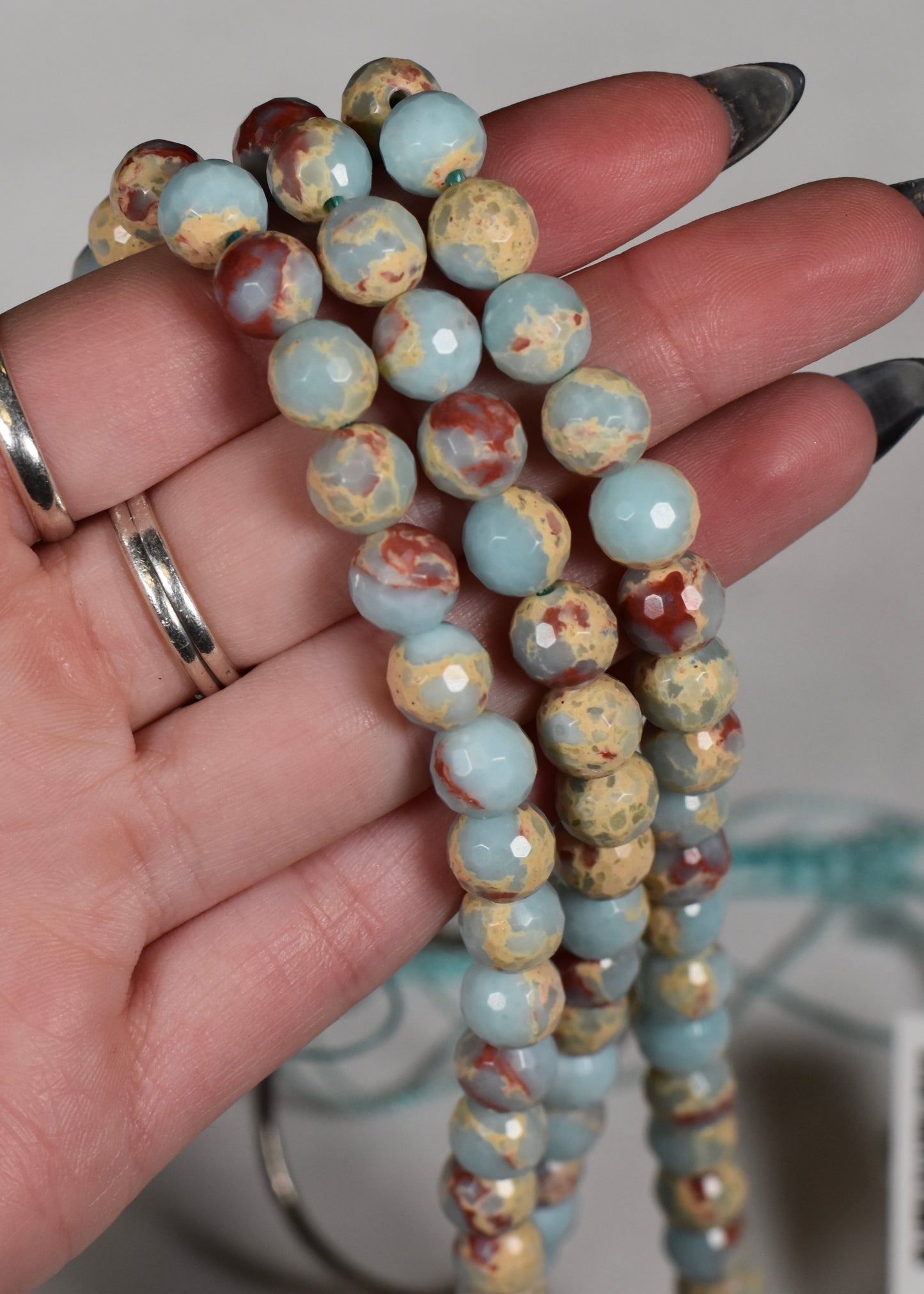 Faceted Imperial Jasper Beads