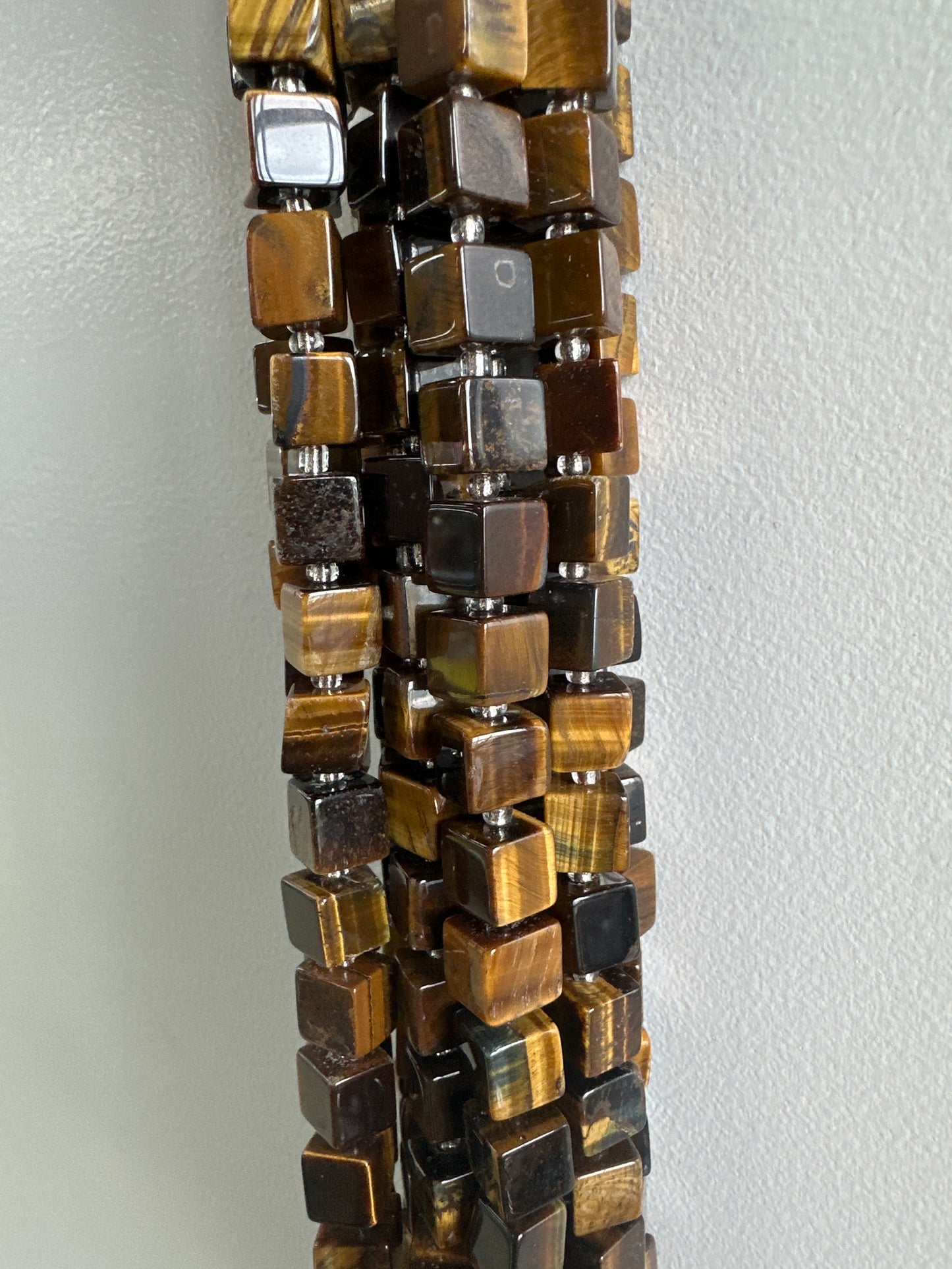 Tiger Eye Cube Beads
