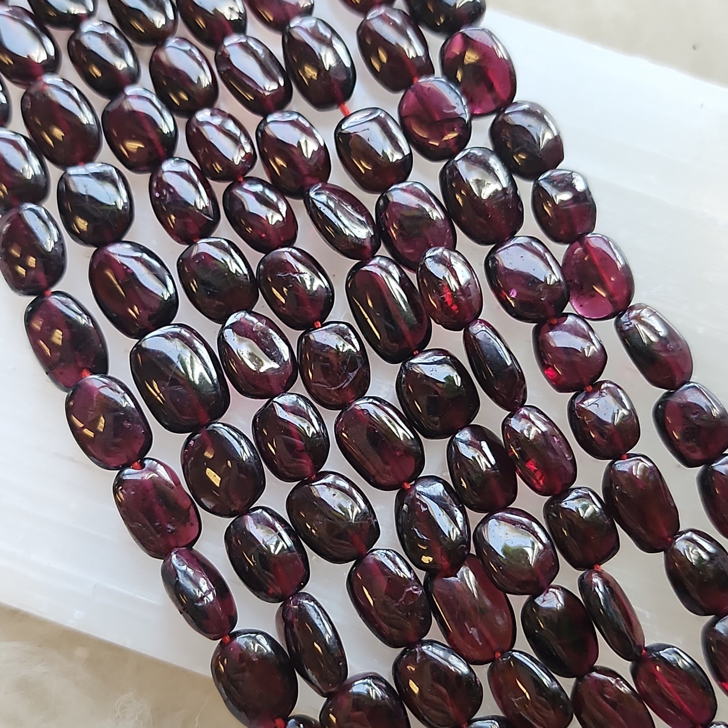 Garnet Nugget Bead Strands