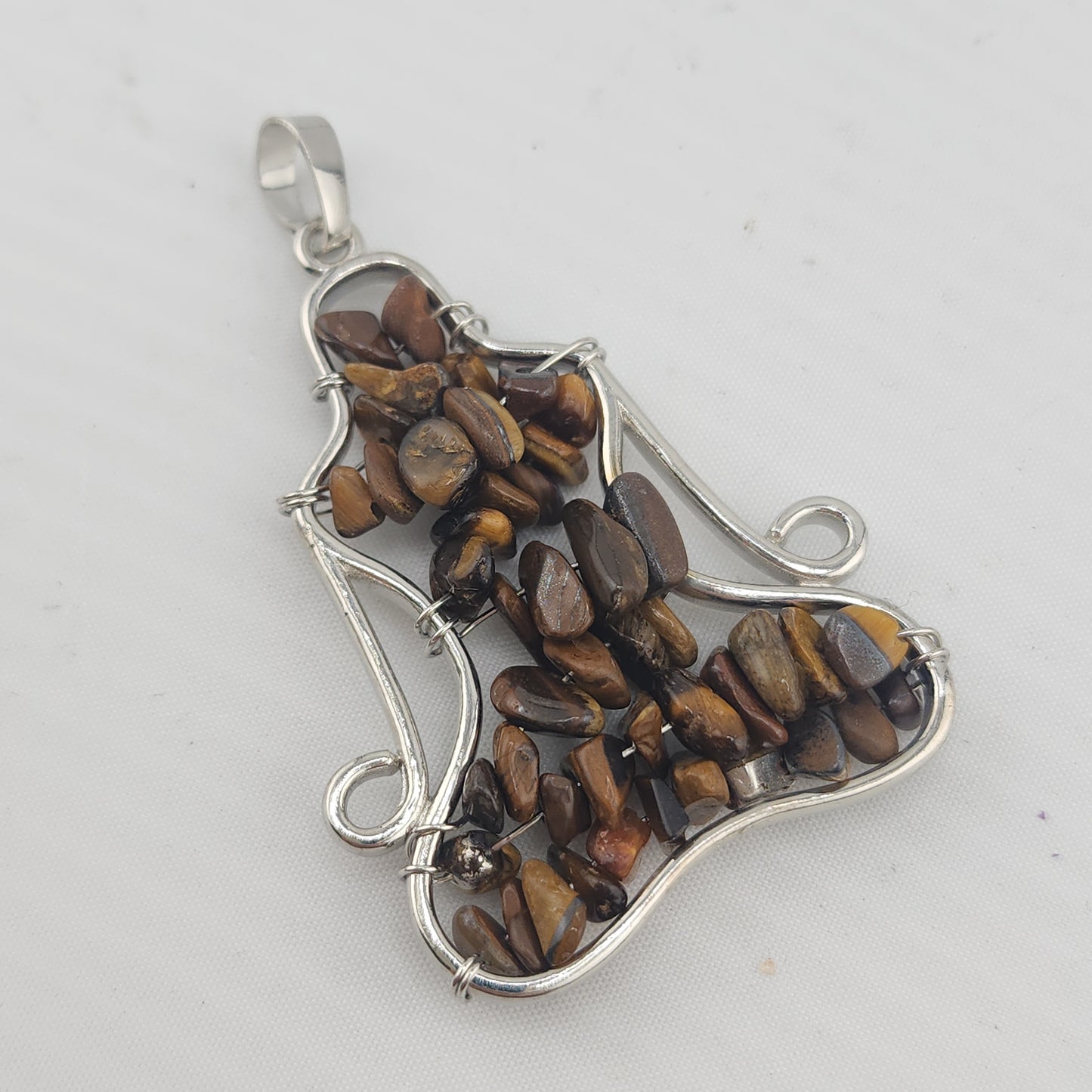 Tiger Eye Wire Wrapped Yoga Pendants