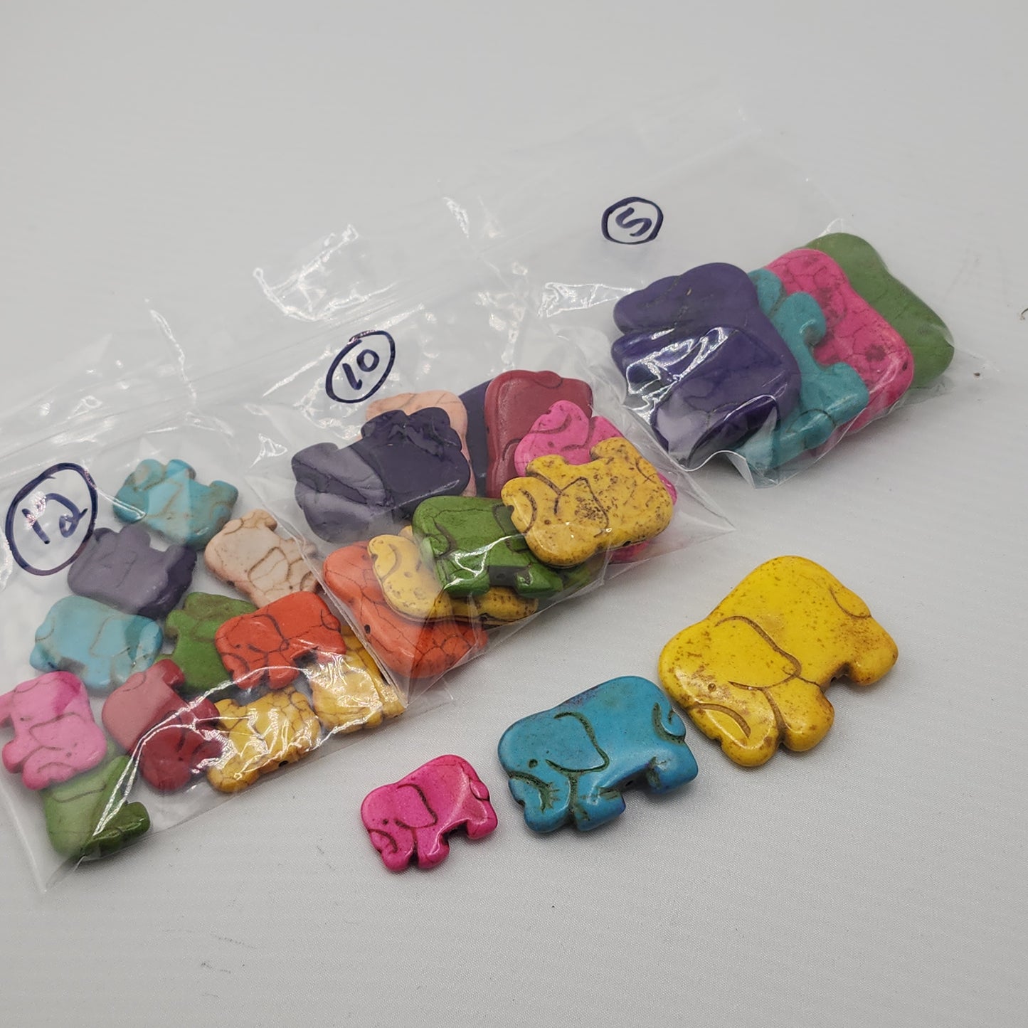 Graduated Magnesite Elephant Bead Sets