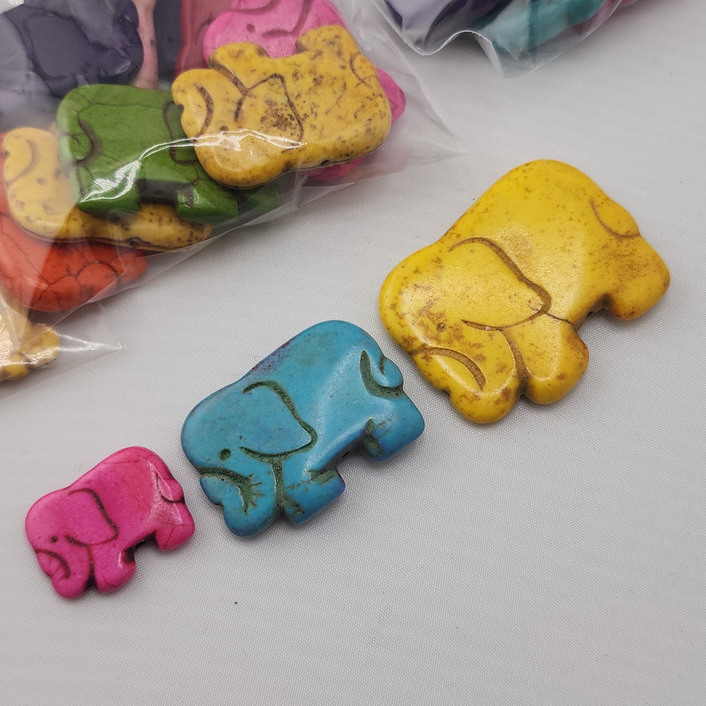Graduated Magnesite Elephant Bead Sets