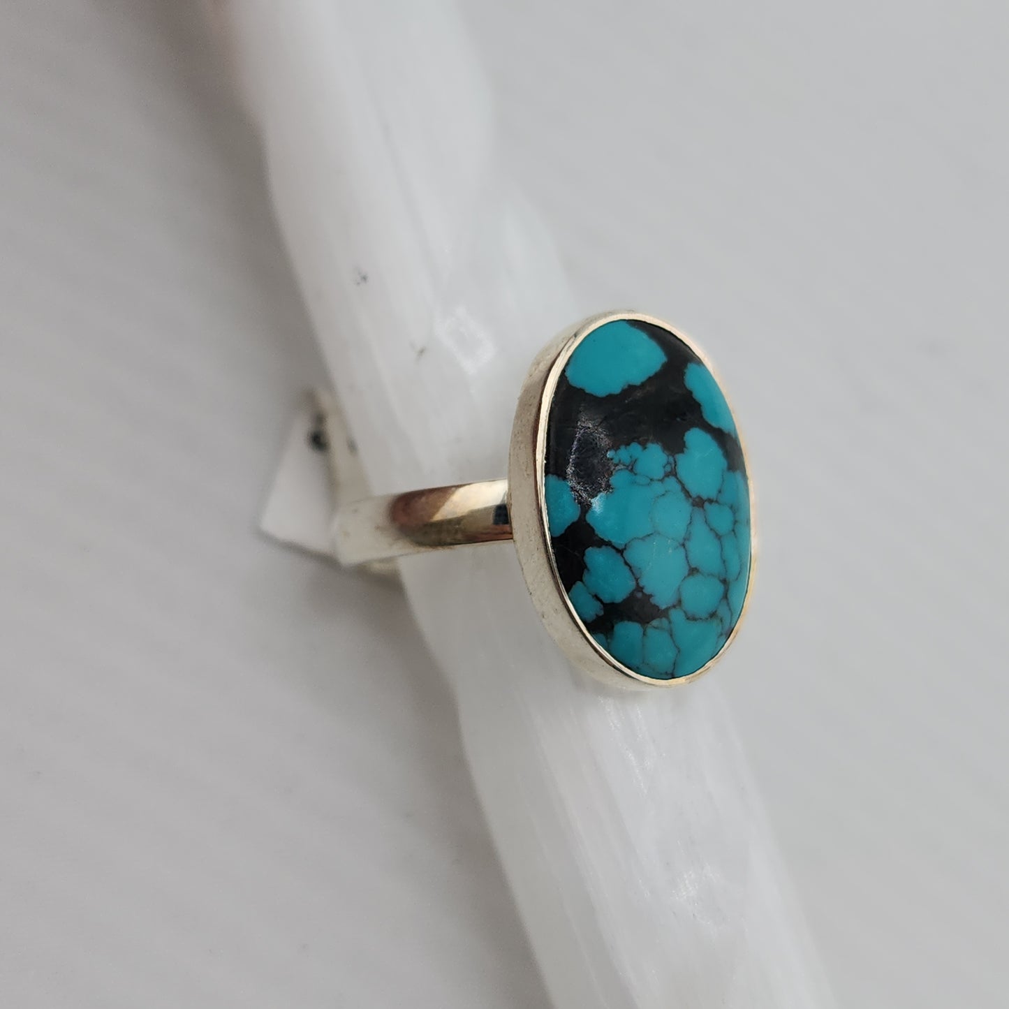 S.S. Adjustable Turqouise Ring