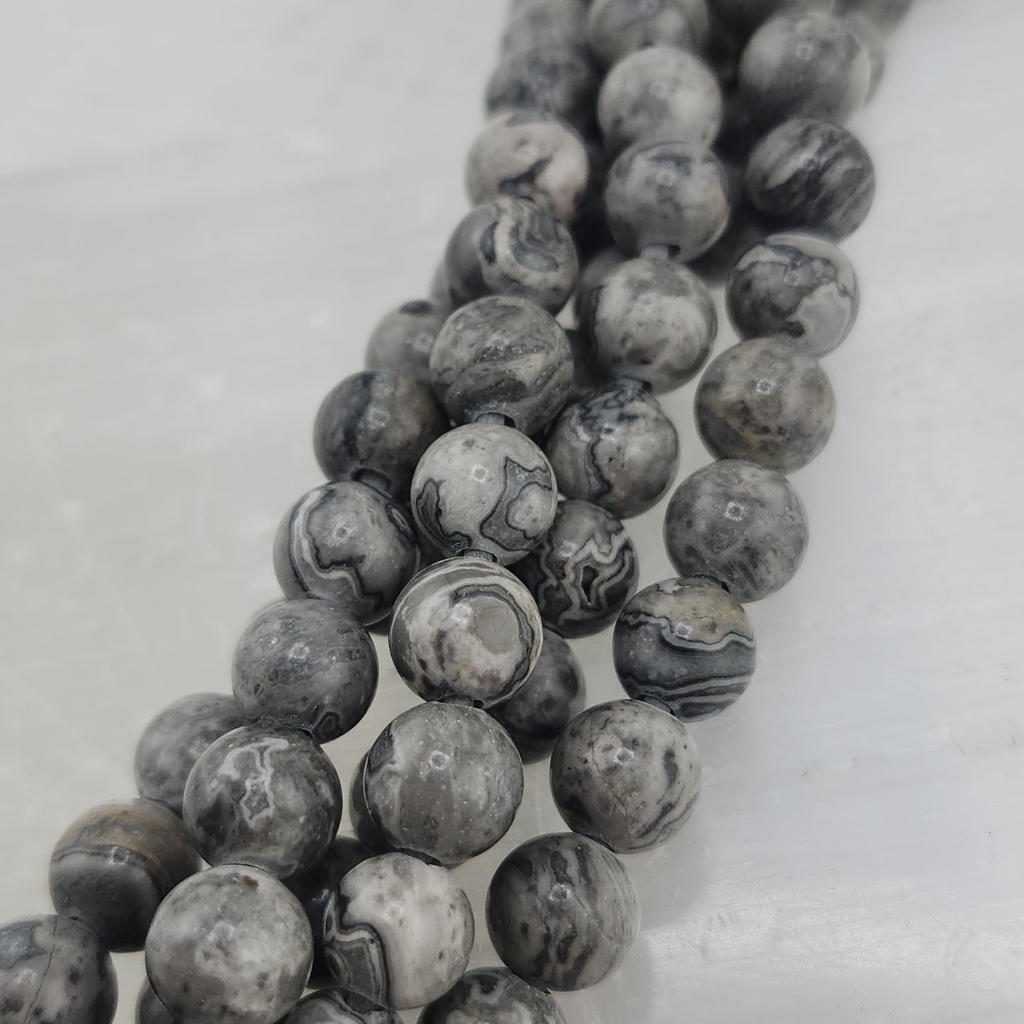 Wide Hole Picasso Jasper Beads