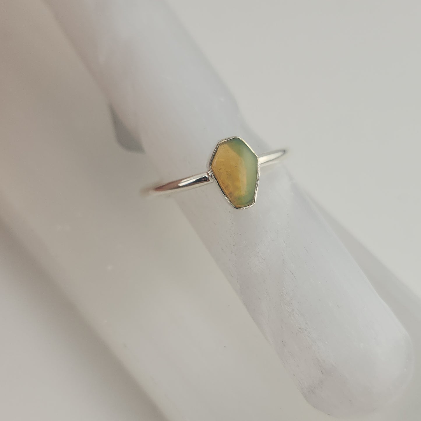 Opal in sterling silver ring Halloween