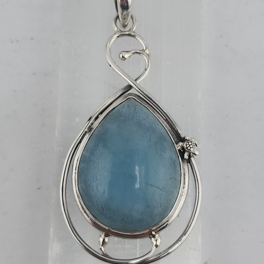S.S. Shlomo Aquamarine Teardrop Pendants