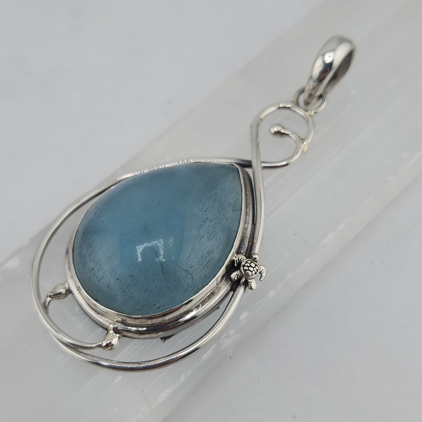 S.S. Shlomo Aquamarine Teardrop Pendants