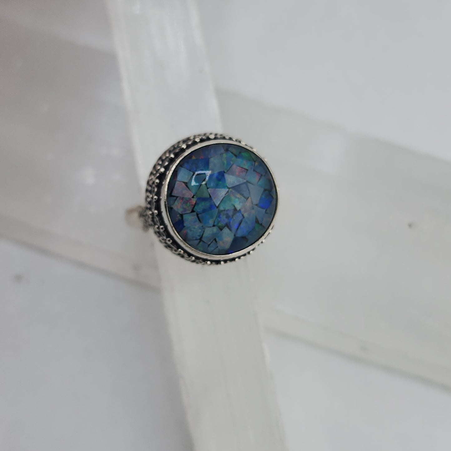 S.S. Shlomo Australian Mosaic Opal Rings
