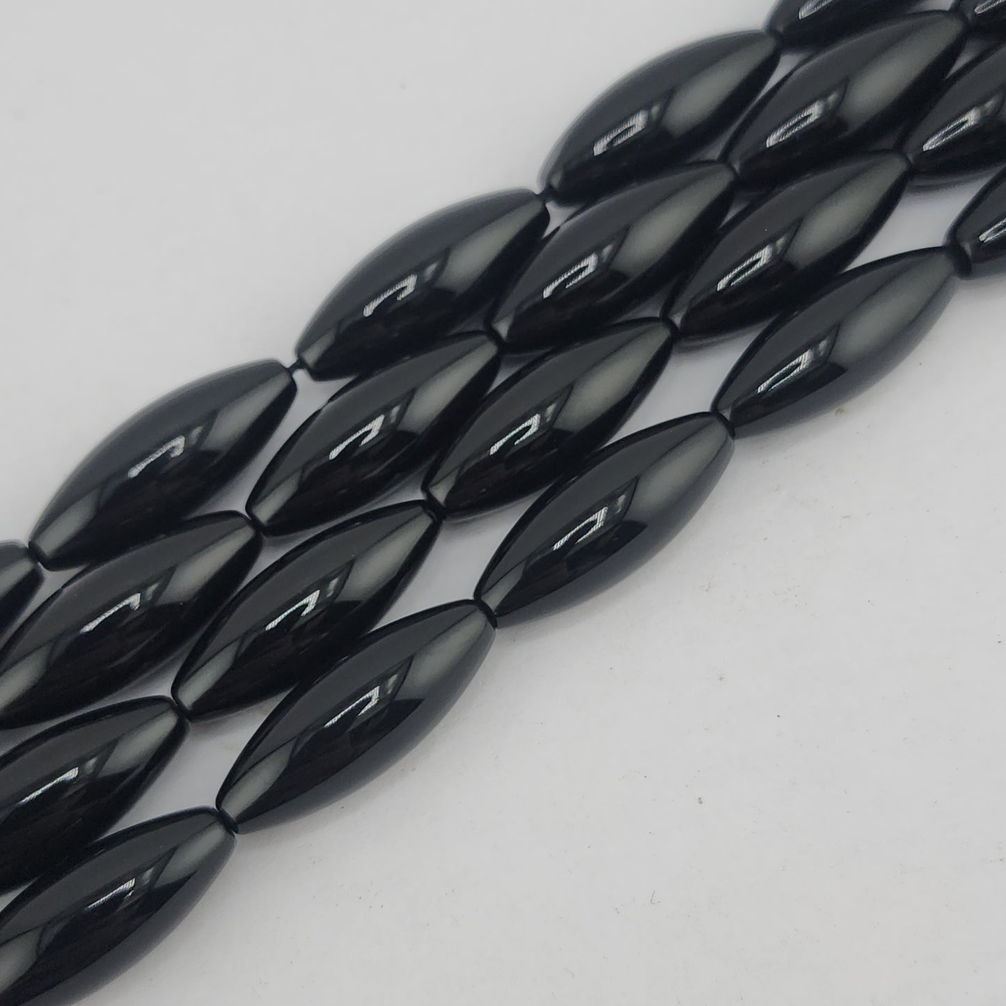 Black Onyx Barrel Beads