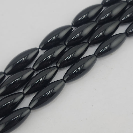 Black Onyx Barrel Beads