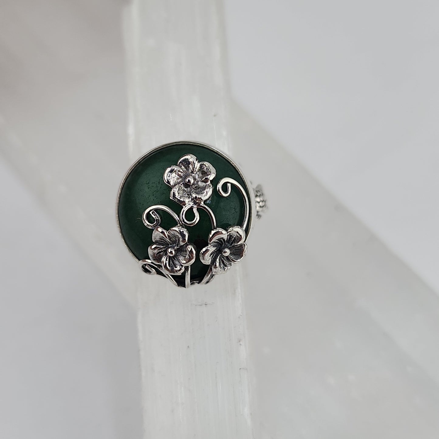 S.S. Shlomo Round Green Aventurine Rings