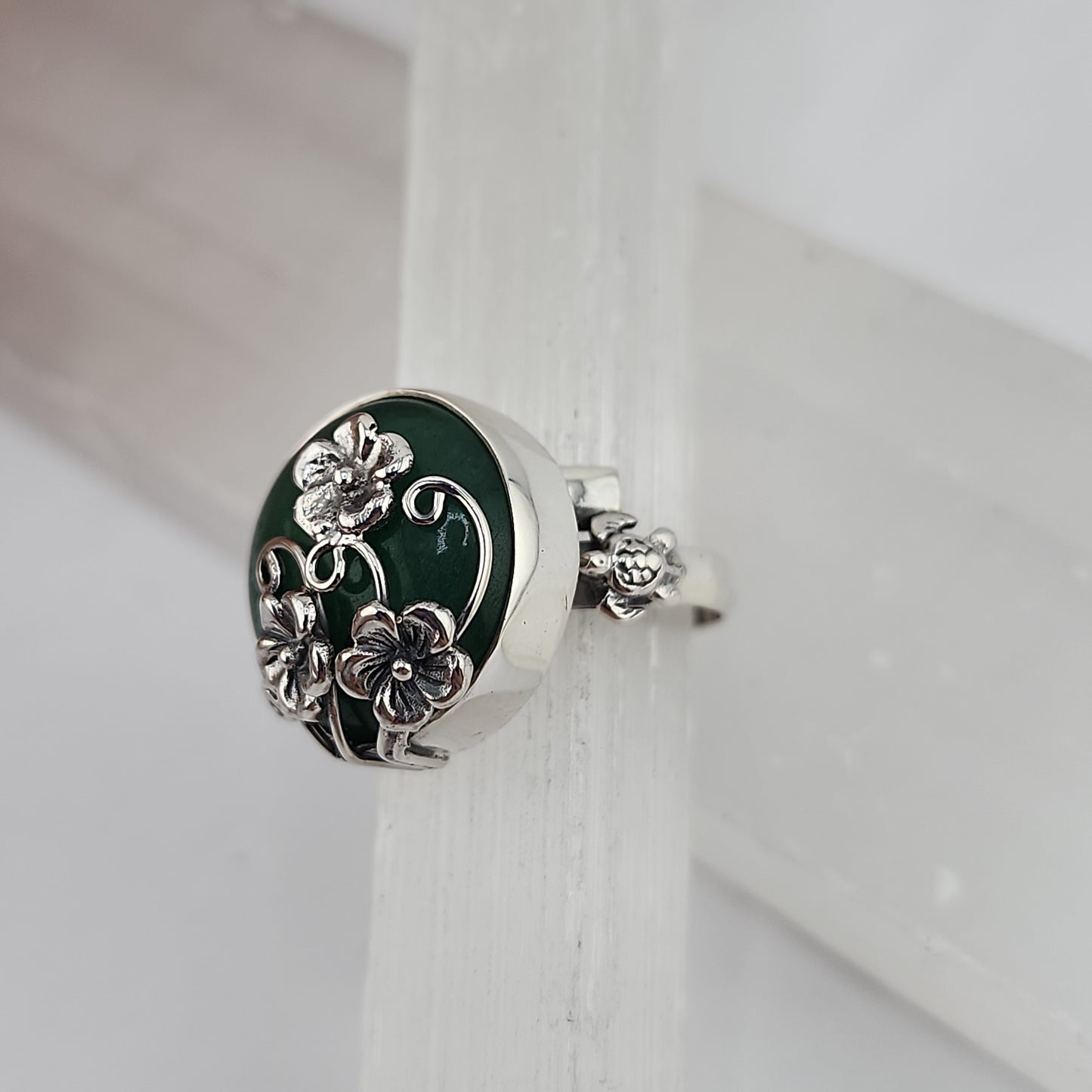 S.S. Shlomo Round Green Aventurine Rings