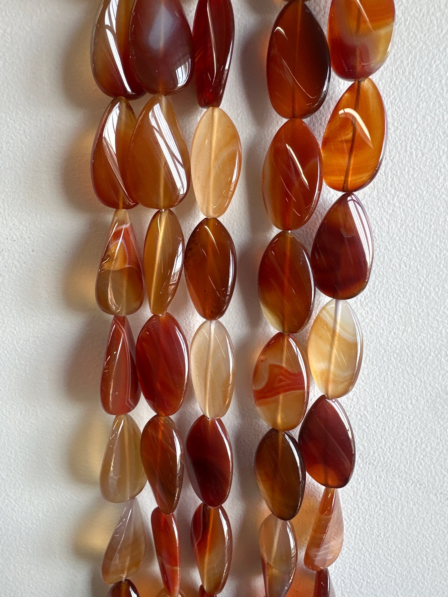 Carnelian Teardrop Beads
