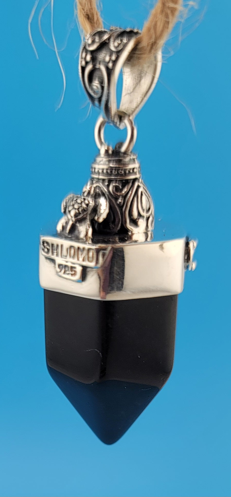 S.S. Shlomo Black Onyx Point Pendants