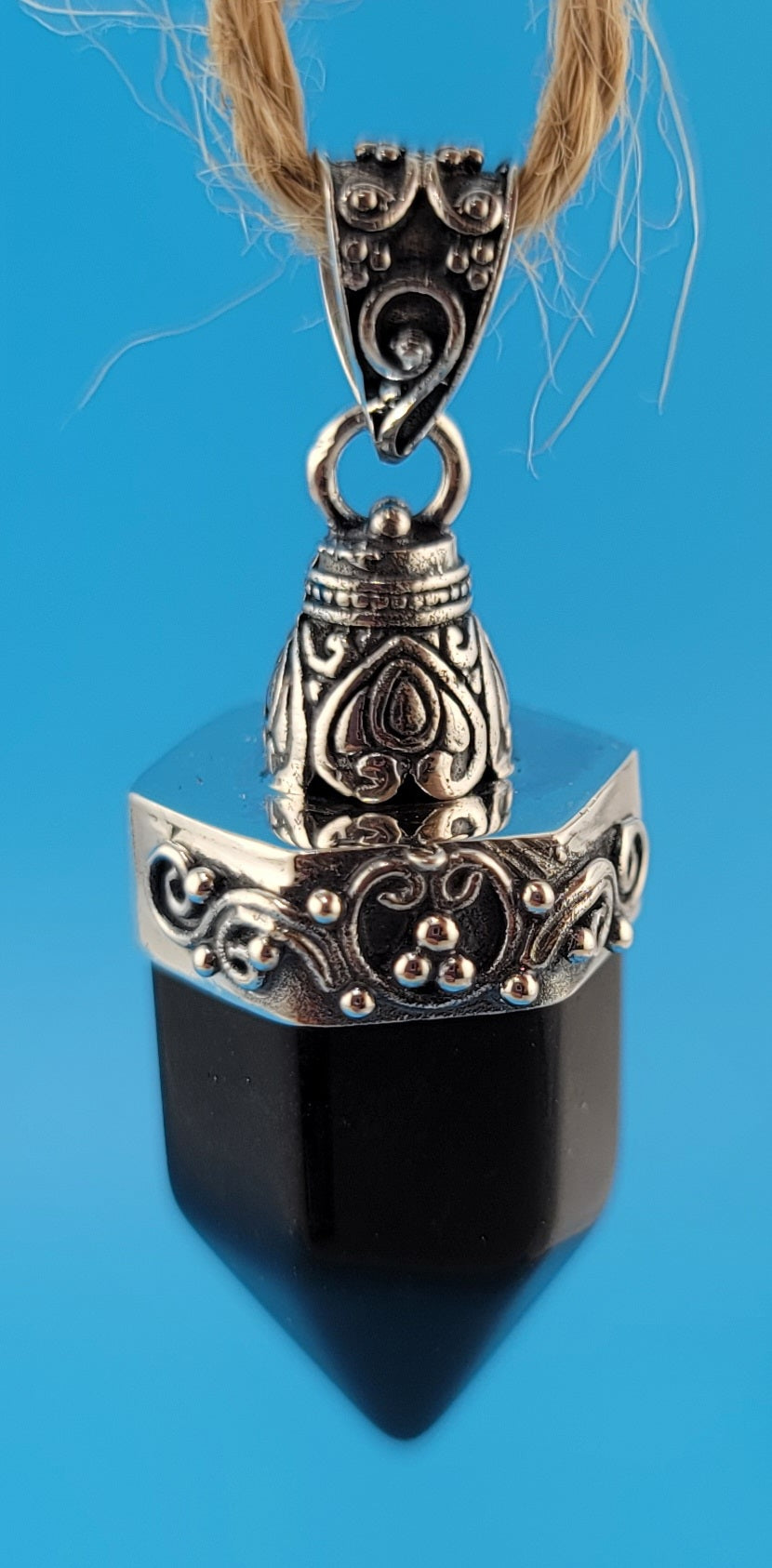 S.S. Shlomo Black Onyx Point Pendants