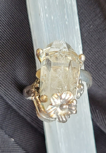 Sterling silver Shlomo designer herkimer diamond ring available at wholesale and retail prices, only at our crystal shop in San Diego!