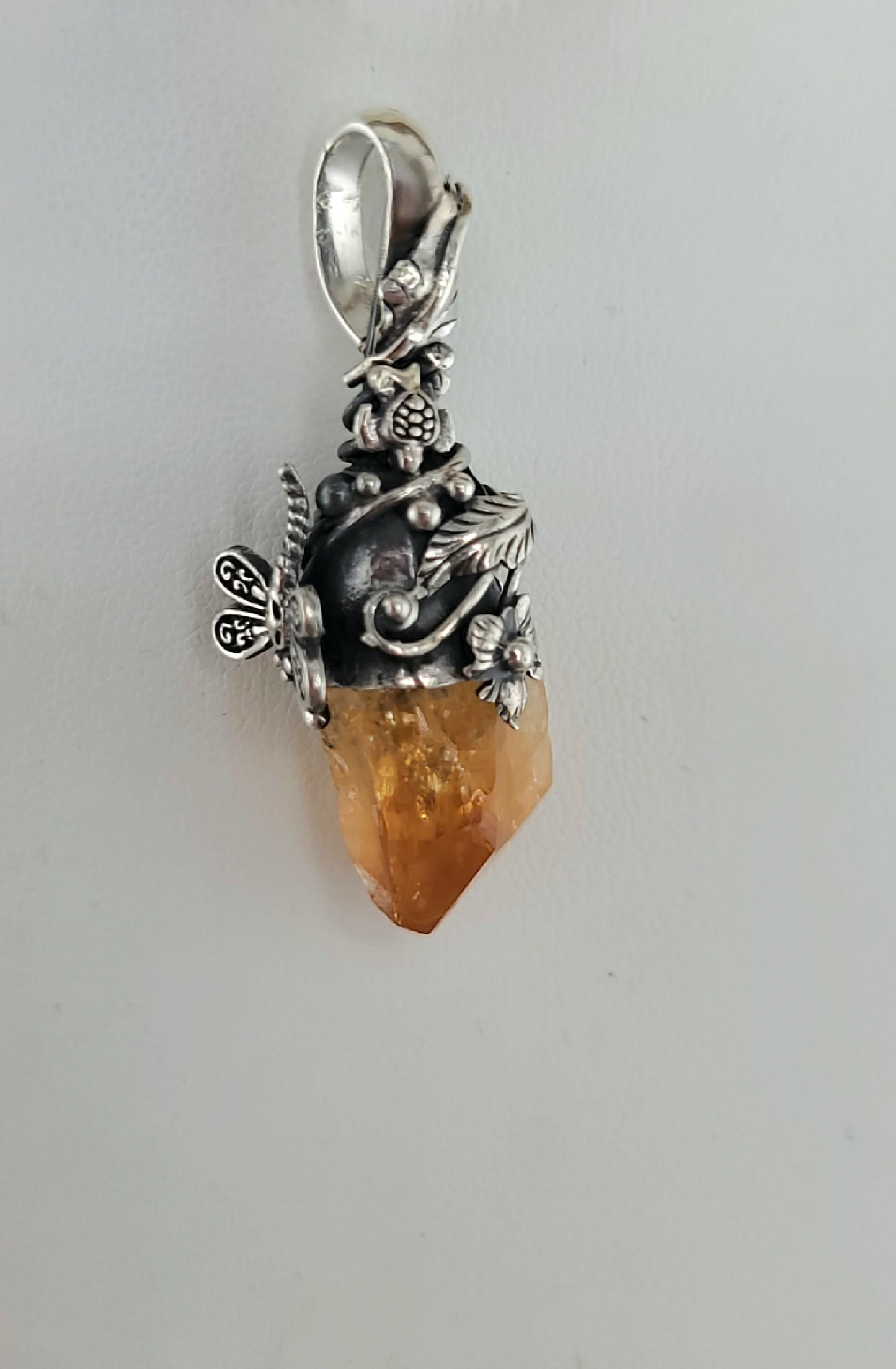 S.S. Shlomo Citrine Dragonfly Pendant