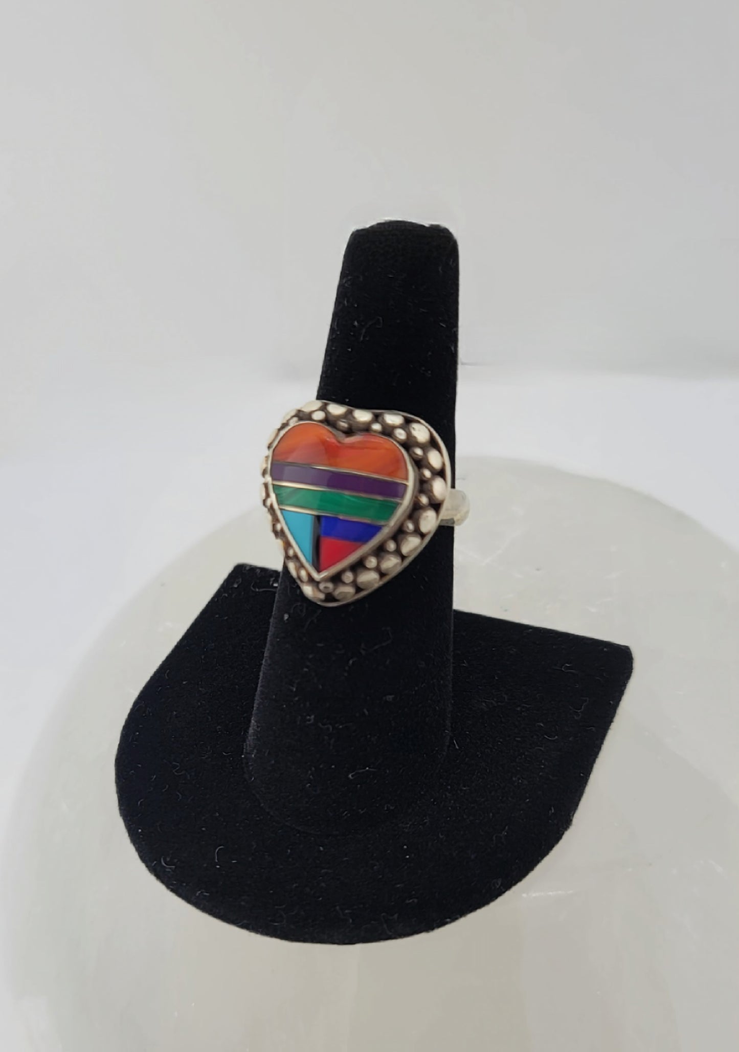 S.S. Inlay Heart Rings