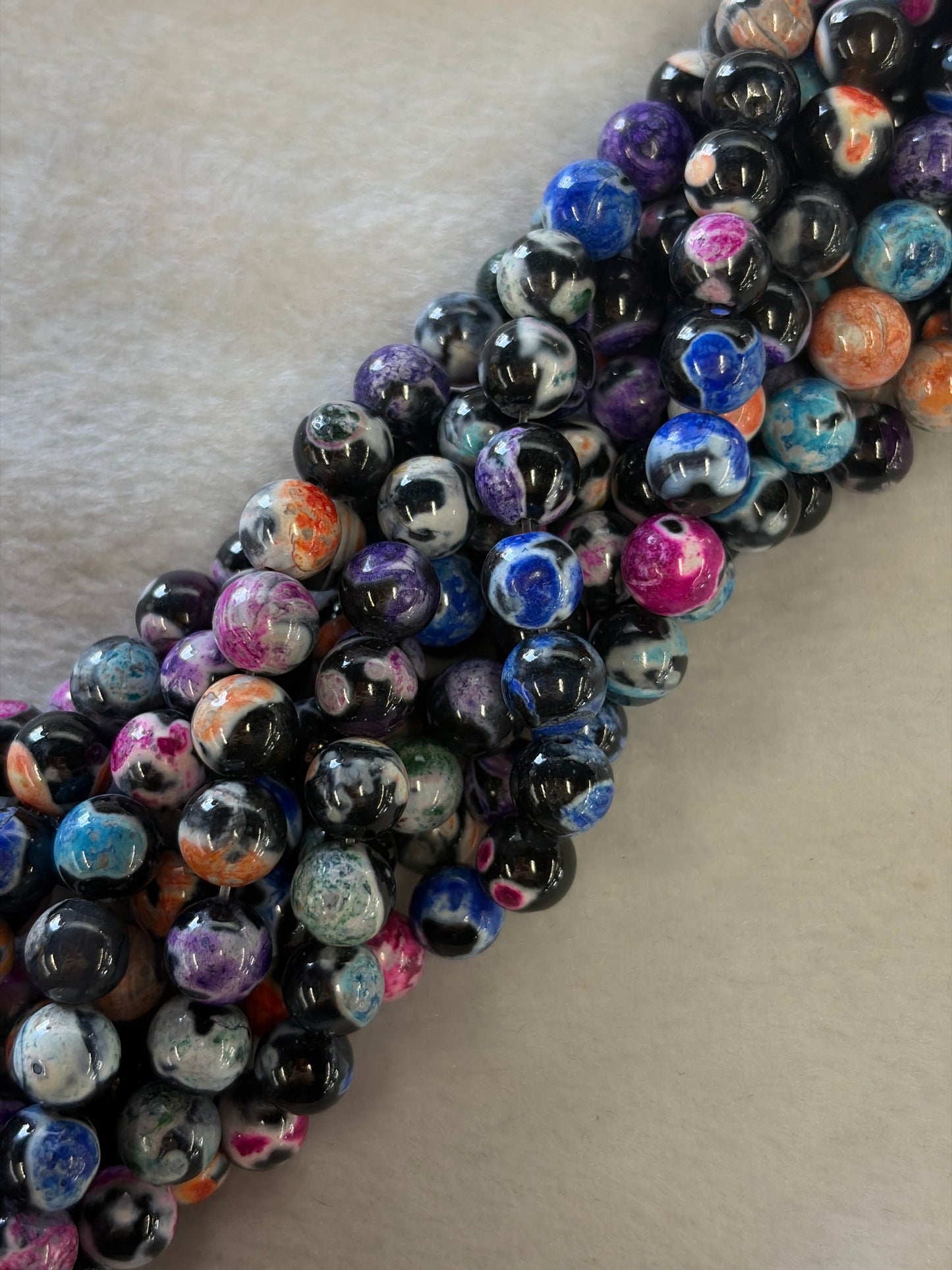 Multicolor Fire Agate Beads