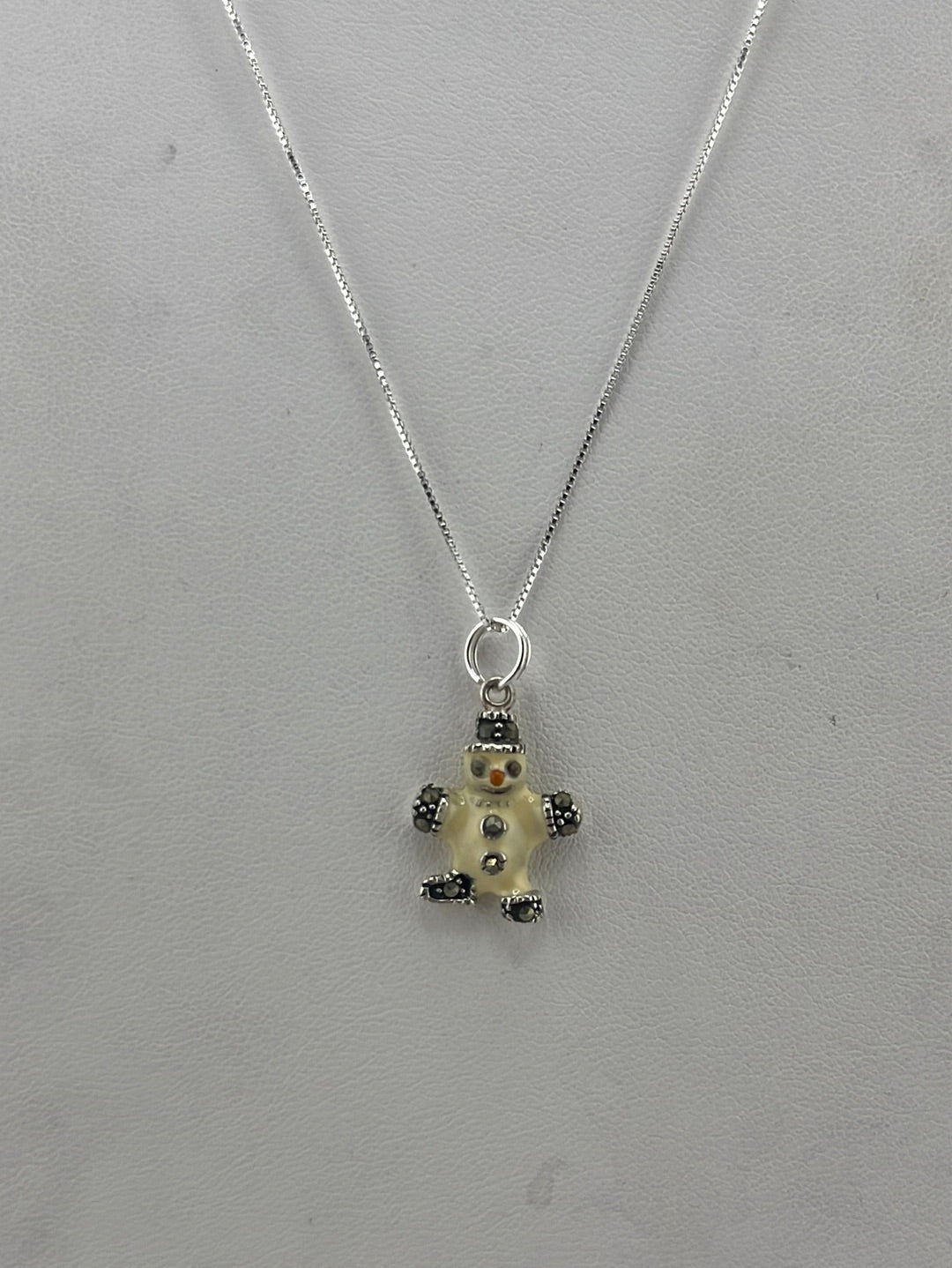 S.S. Marcasite Snowman Necklaces