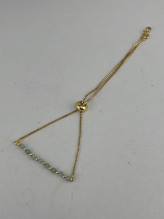 Special Value Item-Adjustable Golden Aquamarine Bracelets