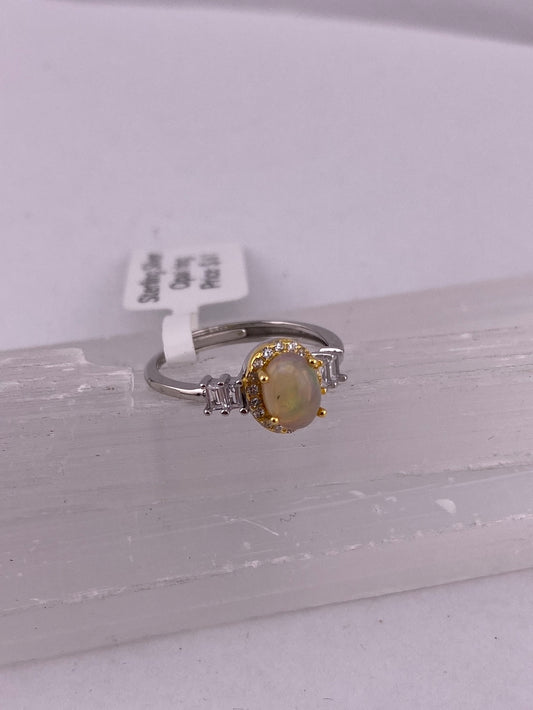 S.S. 14k Gold Adjustable Opal Rings