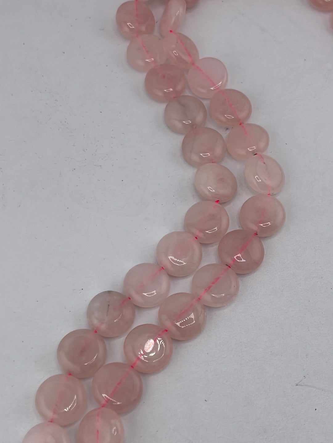 Rose Quartz Coin Beads