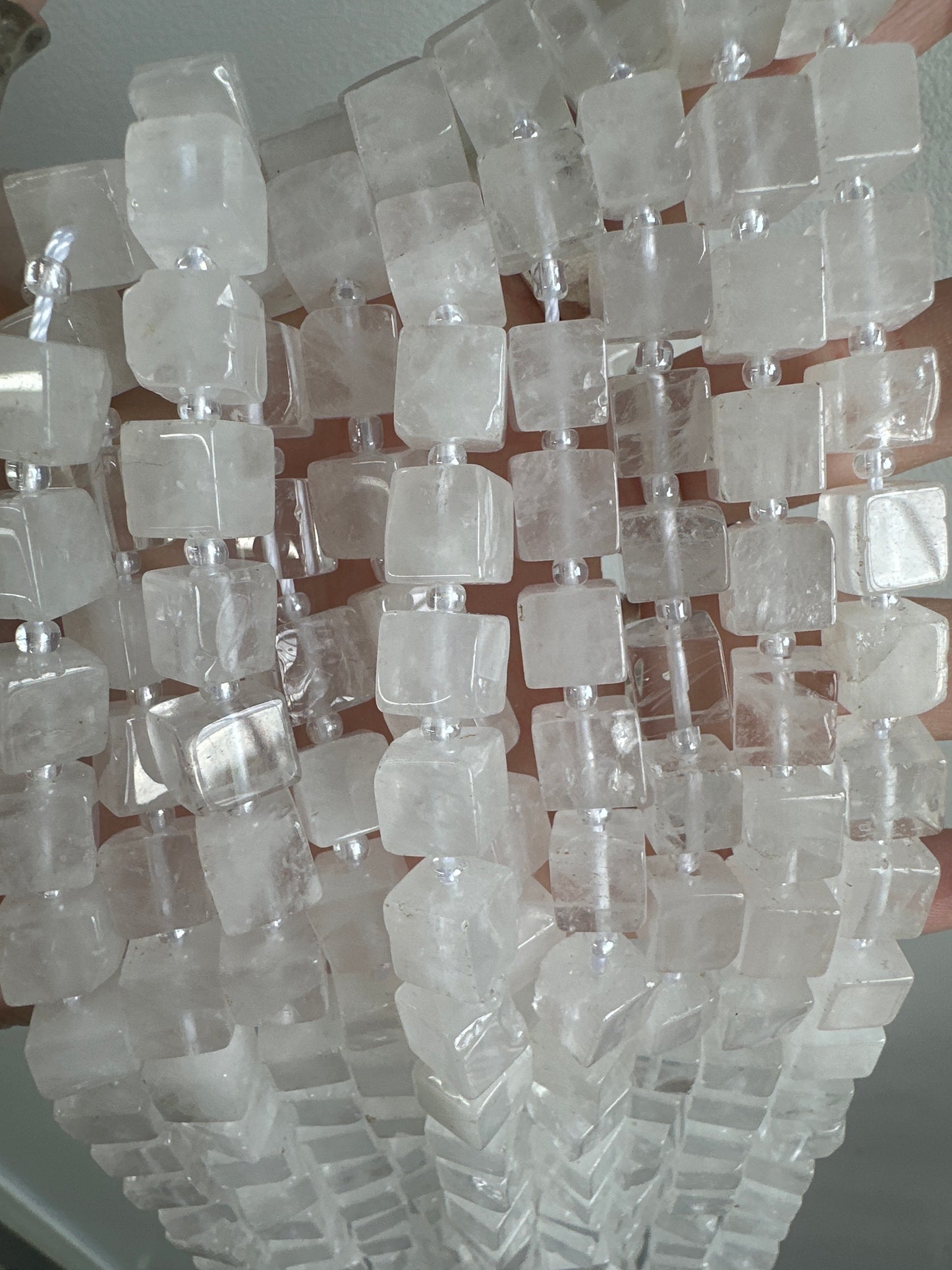 Clear Quartz Cube Beads