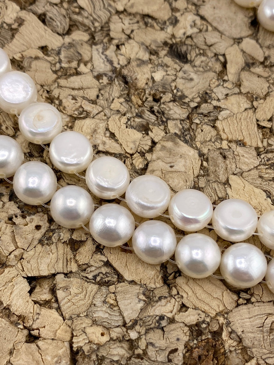 Half Round Double Drilled Pearl Beads