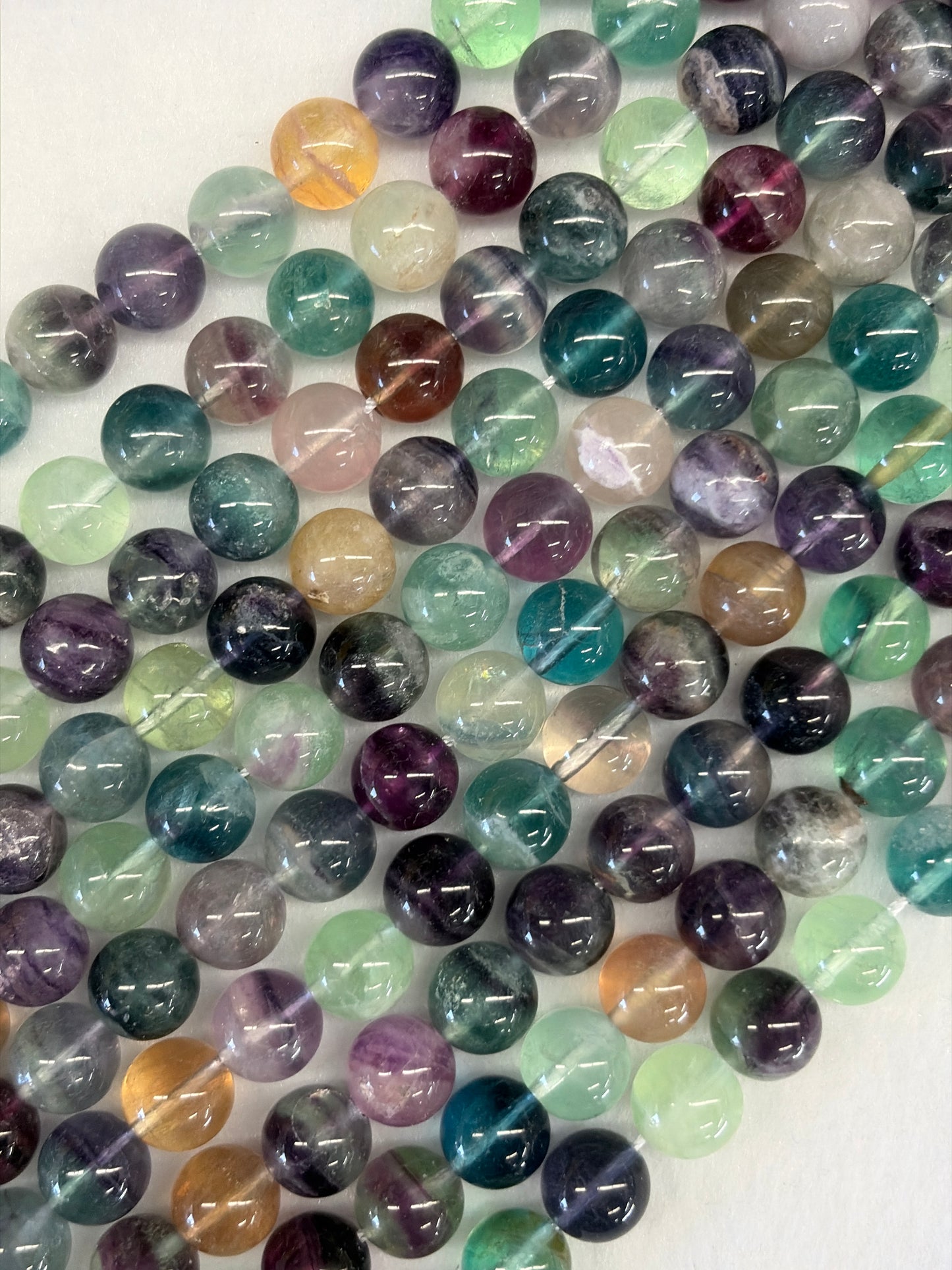 A Grade Rainbow Fluorite Beads