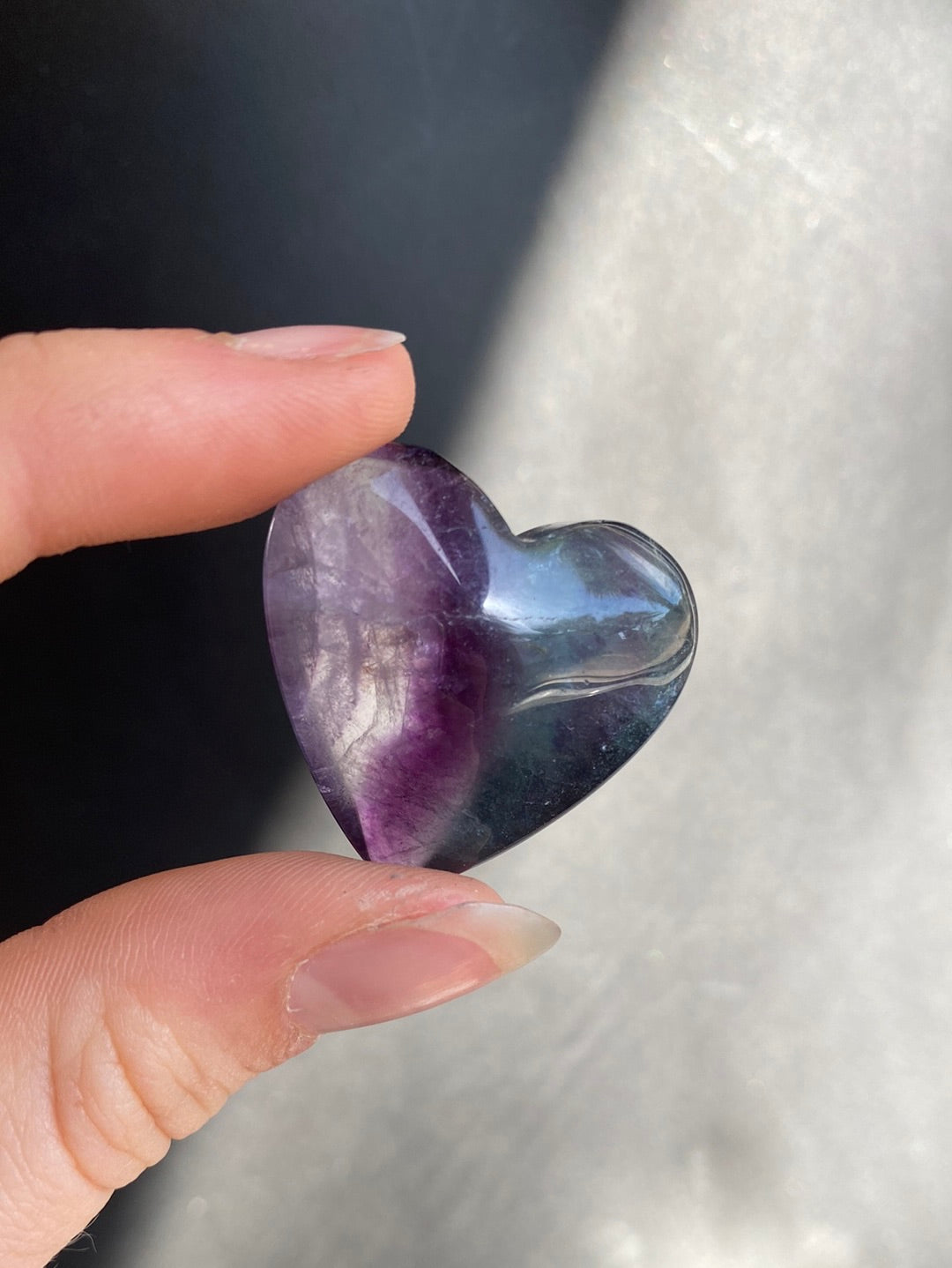 Rainbow Fluorite Hearts 1.2”