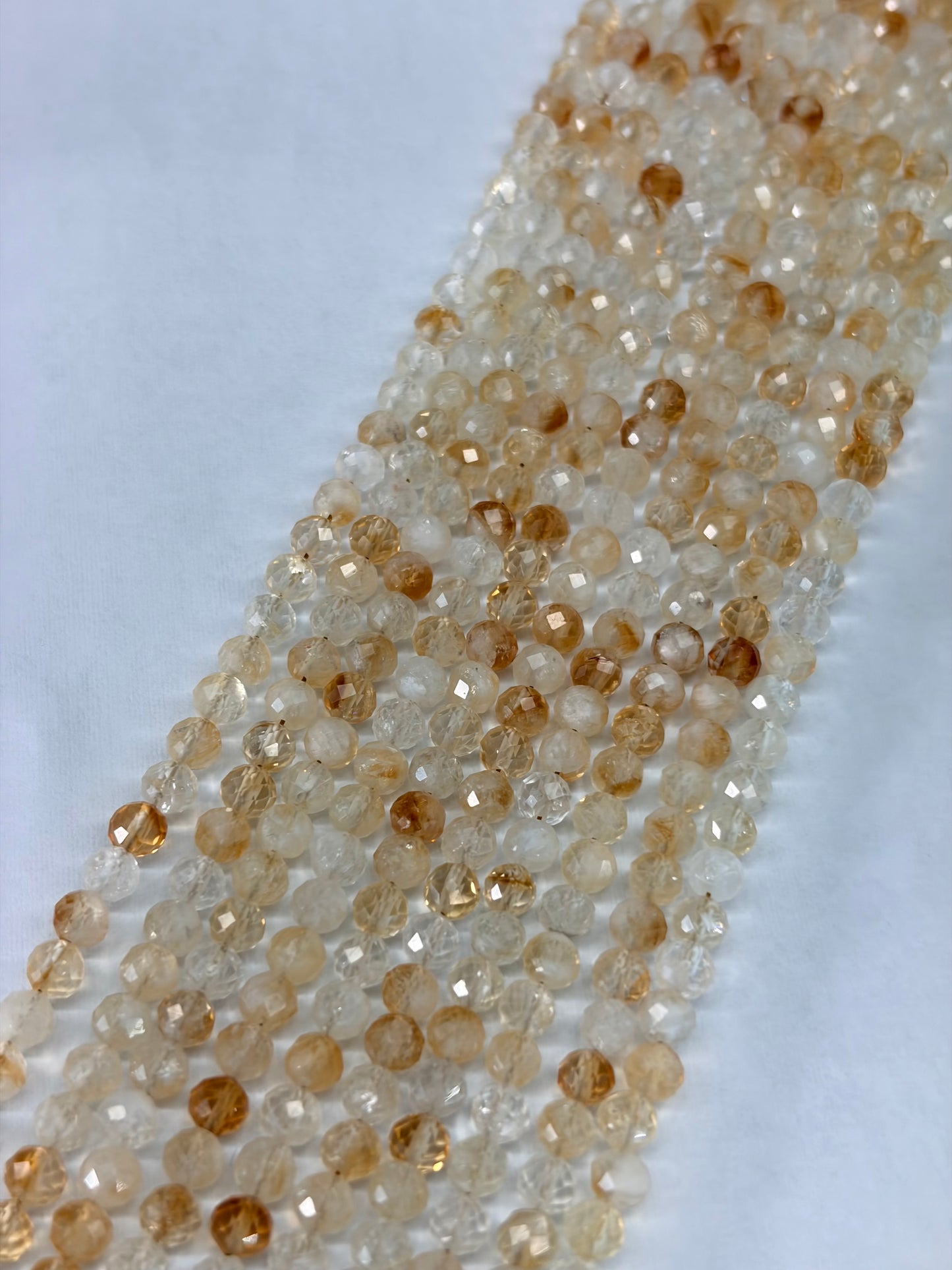 Prestrung Faceted Natural Citrine Beads
