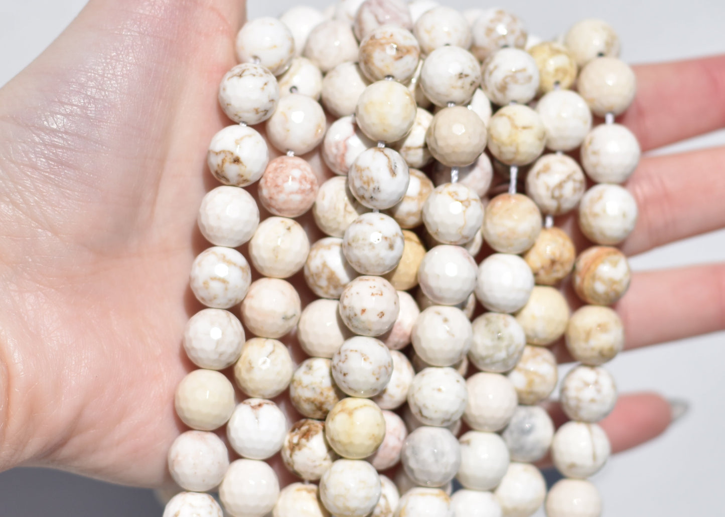 Crafting supplies such as White Magnesite Beads available at wholesale and retail prices, only at our crystal shop in San Diego!