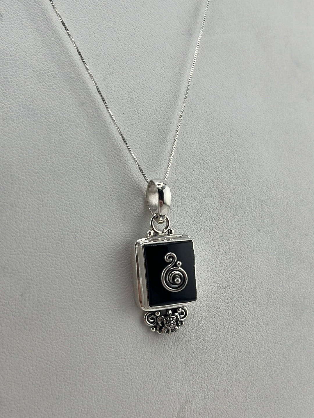 S.S. Shlomo Black Onyx Spiral Necklaces
