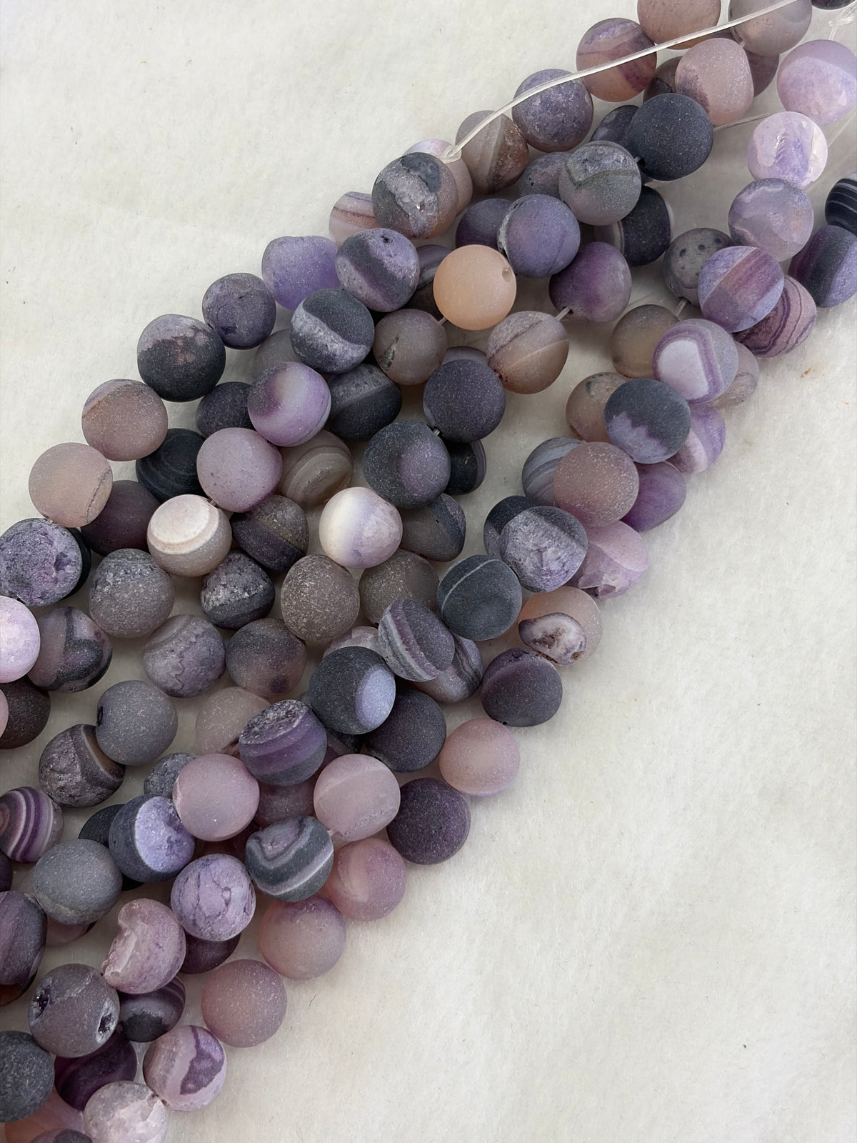 Matte Purple Agate Beads