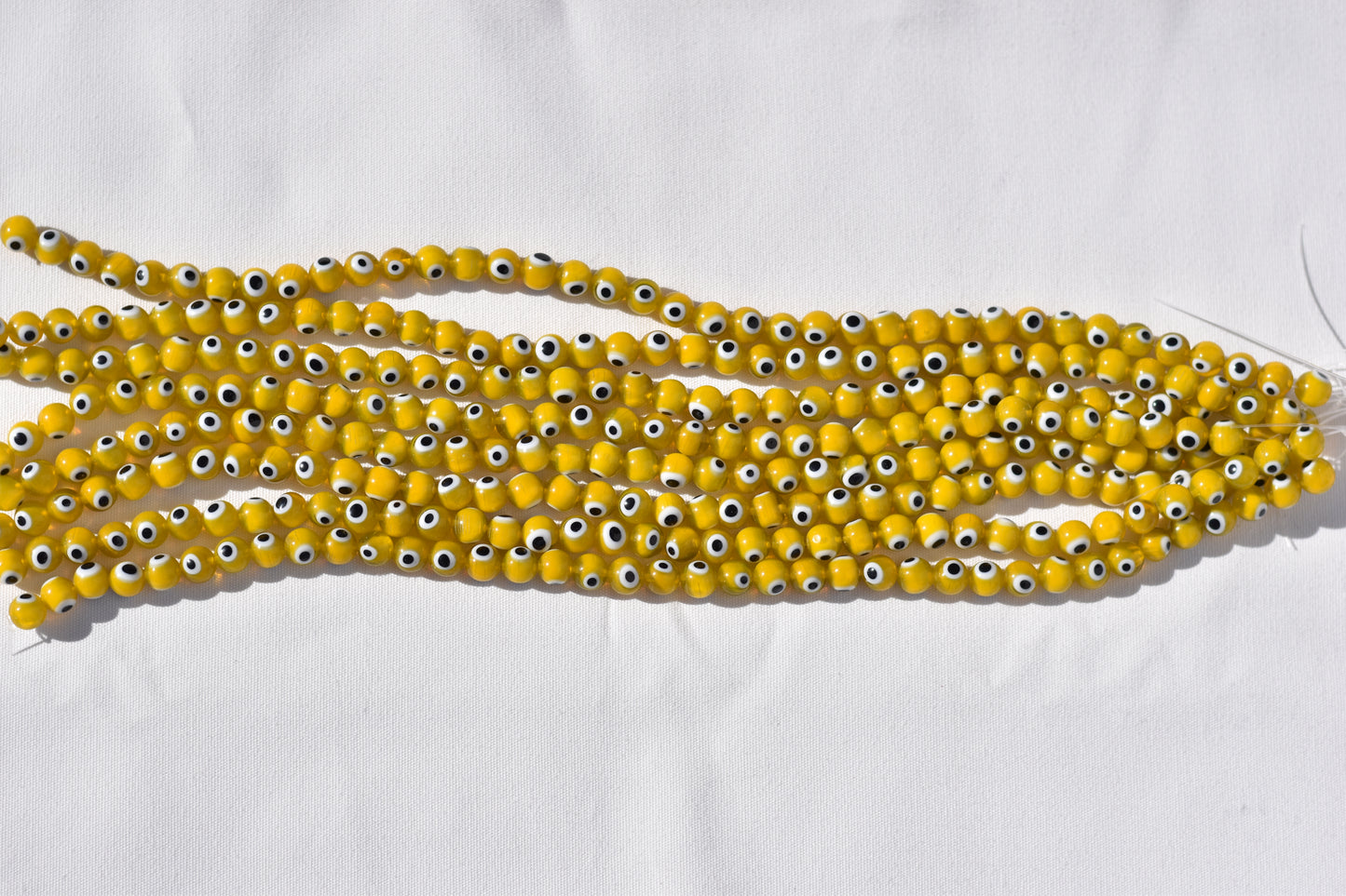 Round Yellow Evil Eye Beads