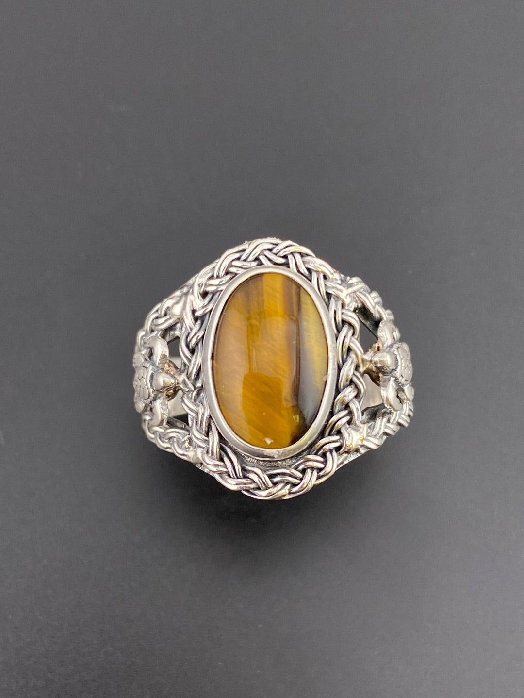 S.S. Shlomo Handwoven Tiger Eye Rings