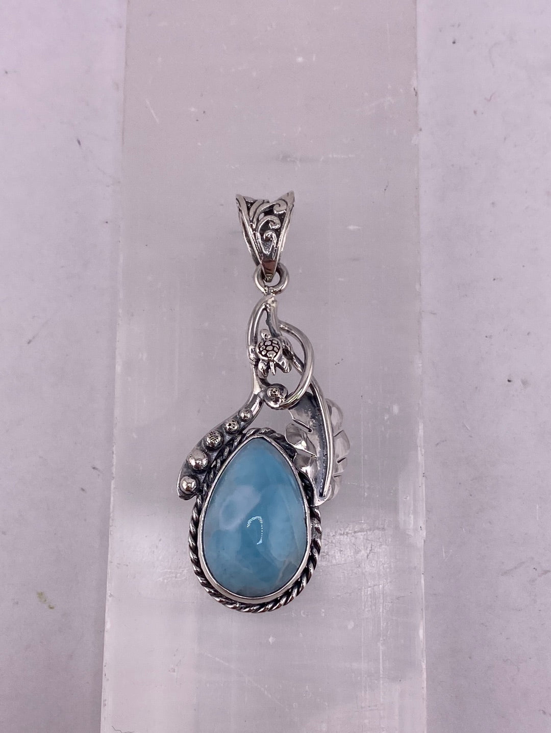 S.S. Shlomo Larimar Teardrop Pendants