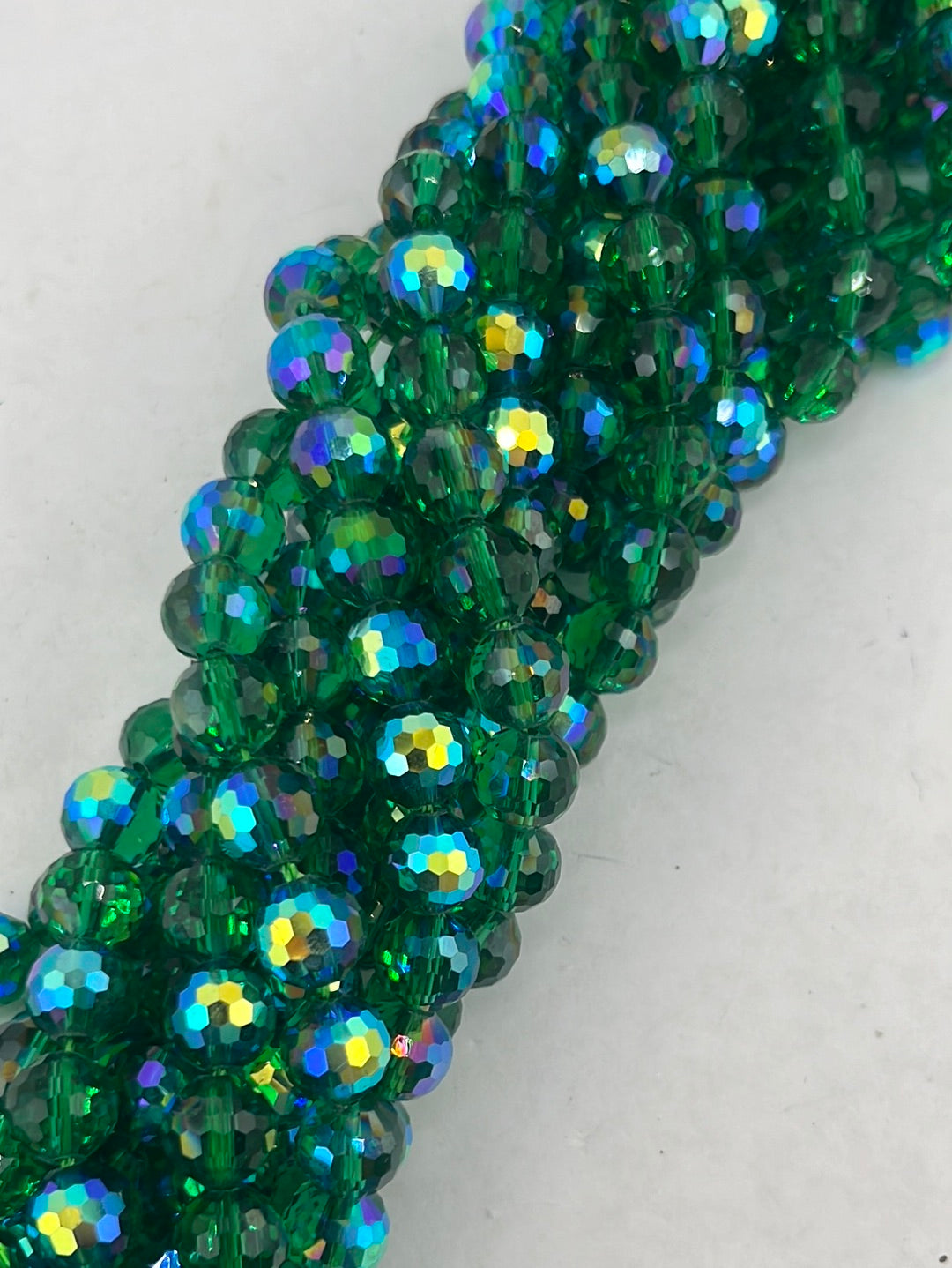 Green Peacock Crystal Beads