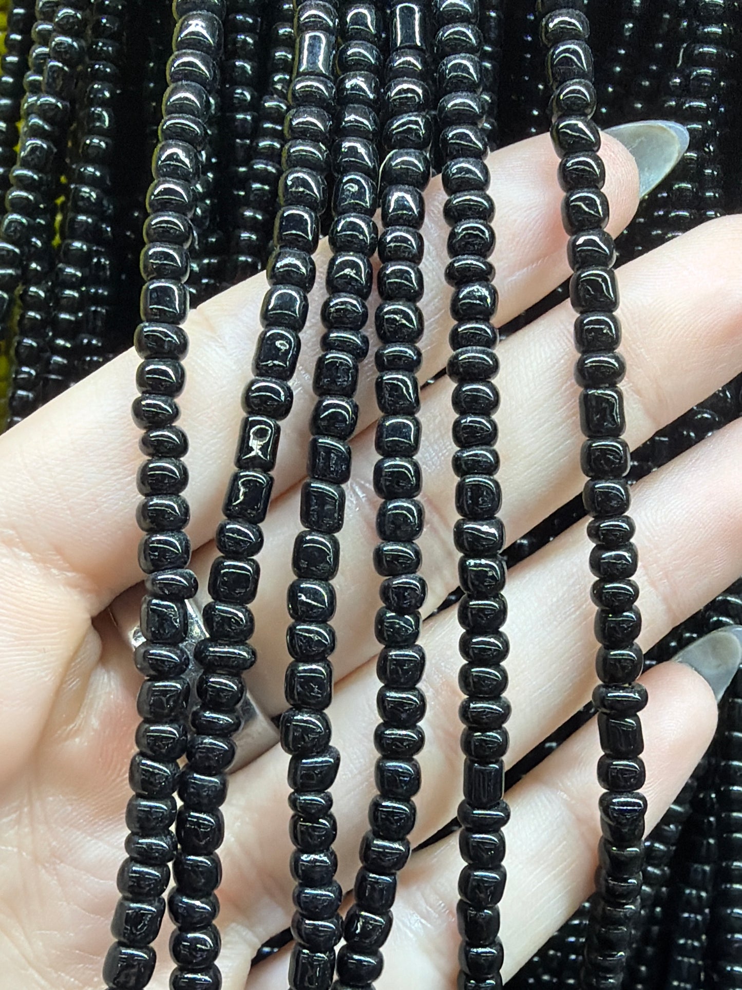 Black Glass Seed Beads