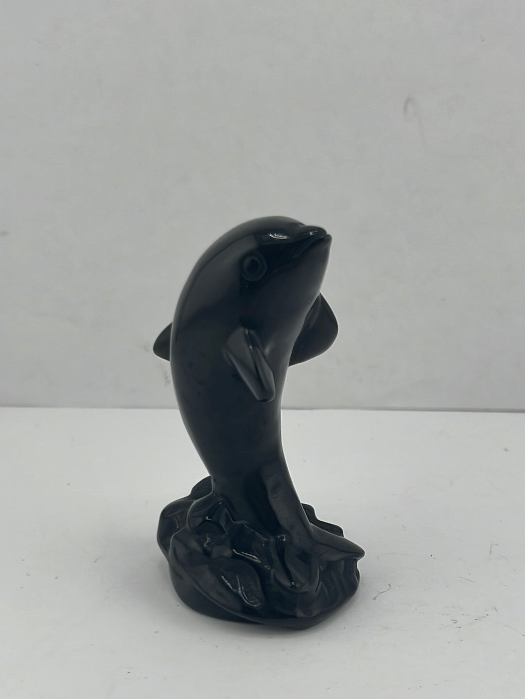 Obsidian Dolphin Figurines