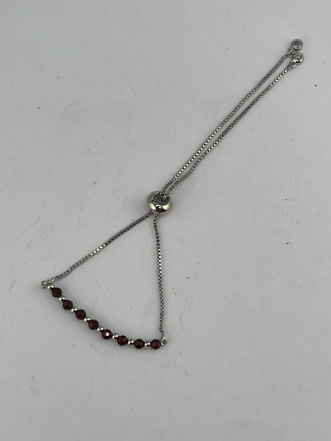 Adjustable Silver Garnet Bracelets