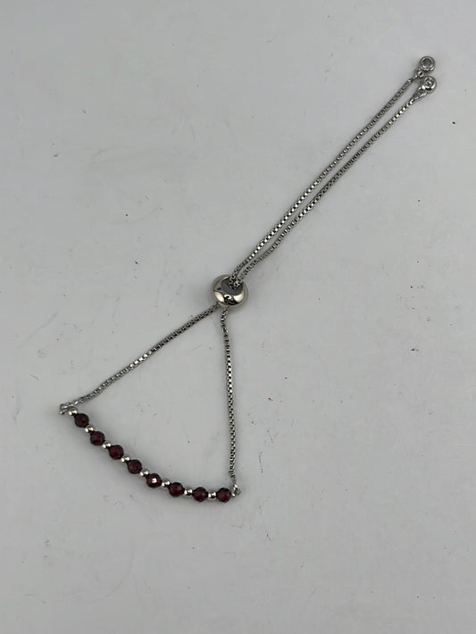 Adjustable Silver Garnet Bracelets