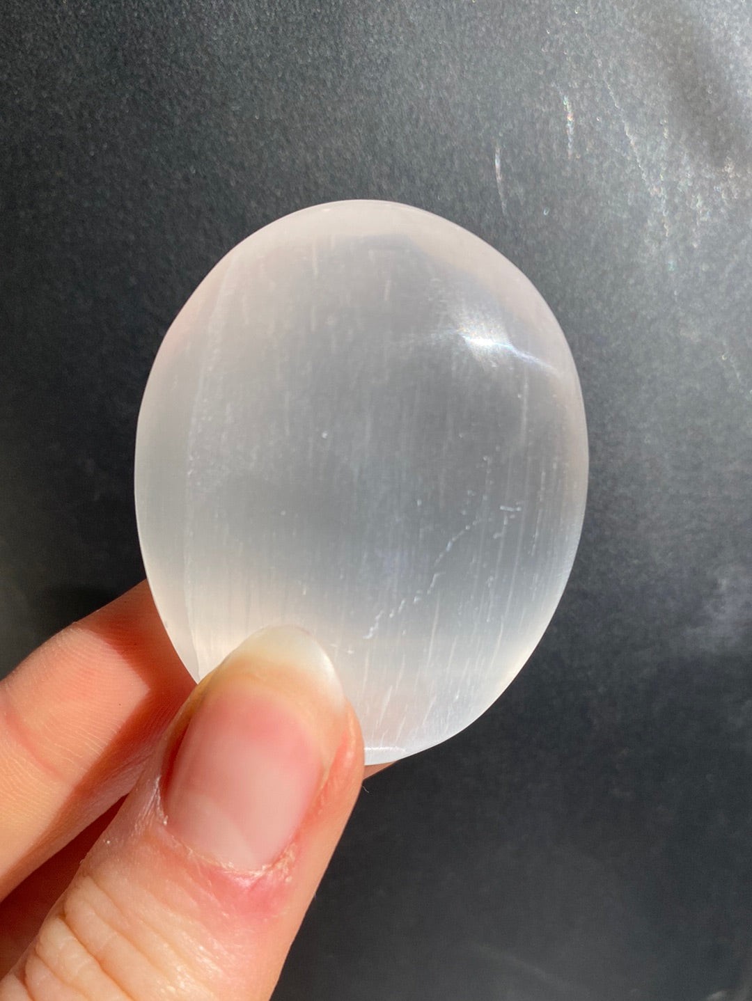 Mini Selenite Palmstones 1"
