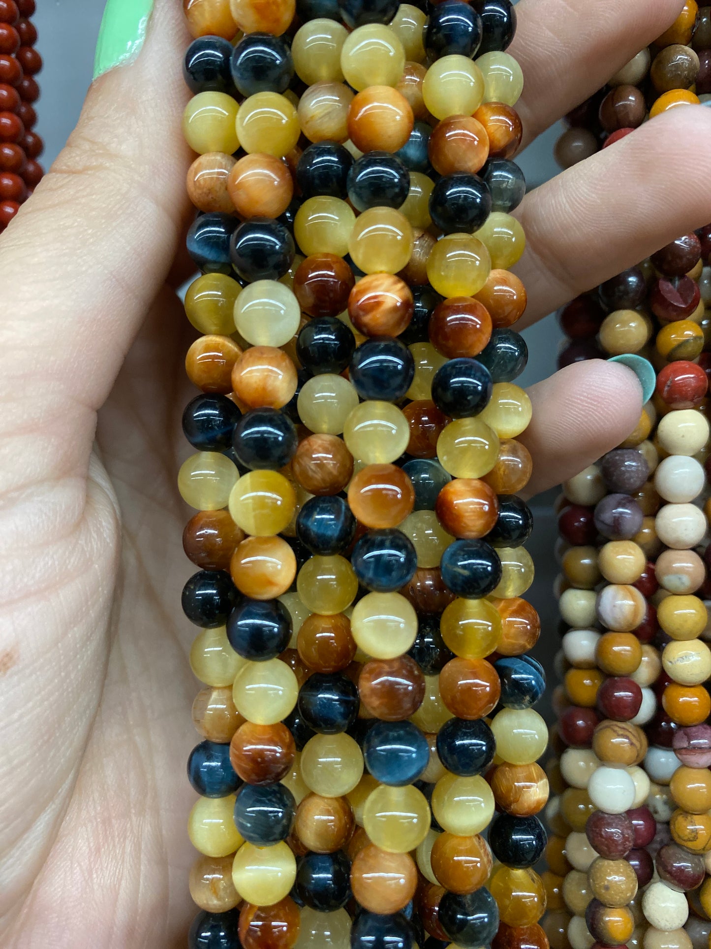 Crafting supplies such as Tiger Eye Beads available at wholesale and retail prices, only at our crystal shop in San Diego!