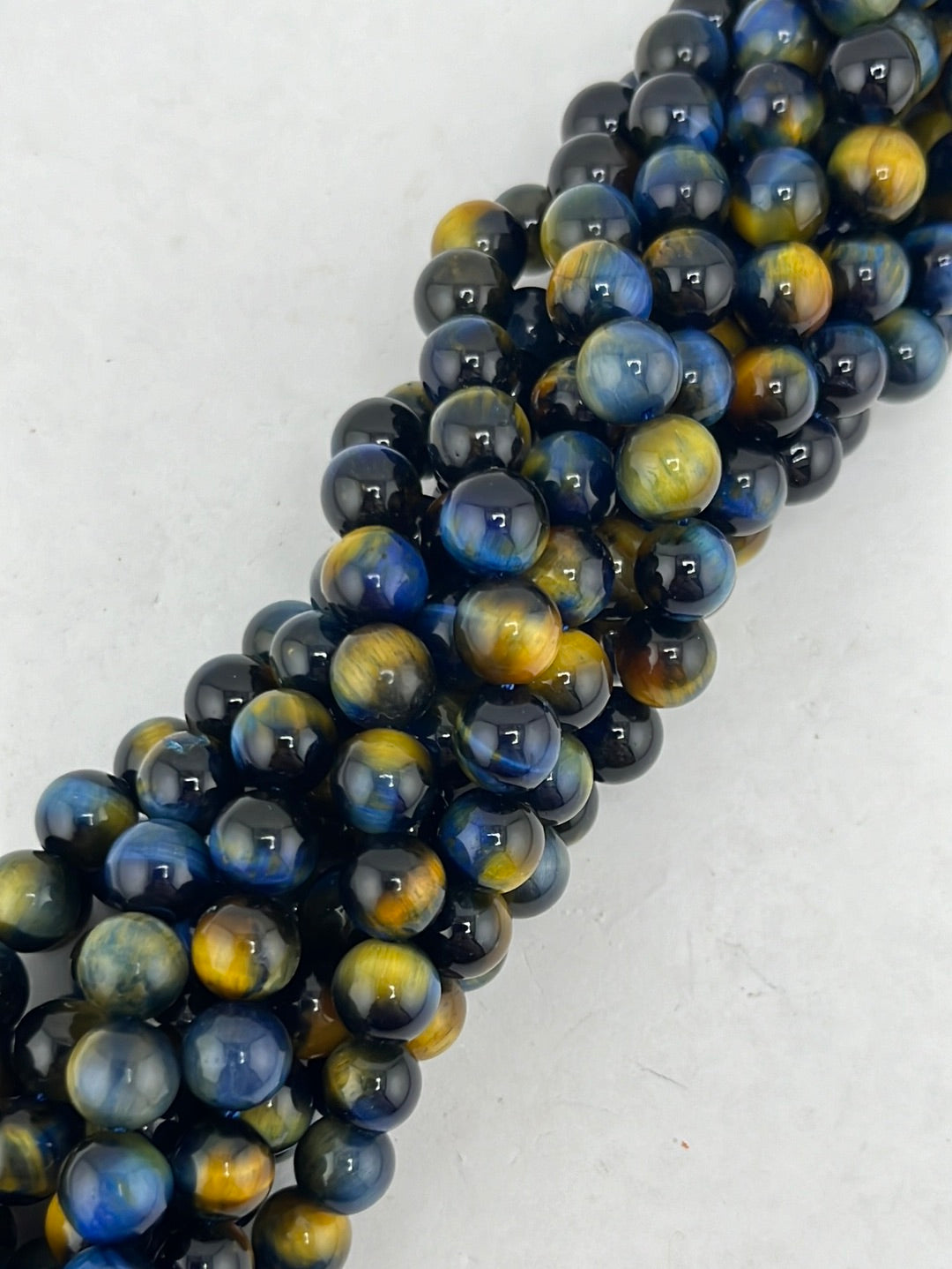 Blue and Yellow Tiger Eye Beads