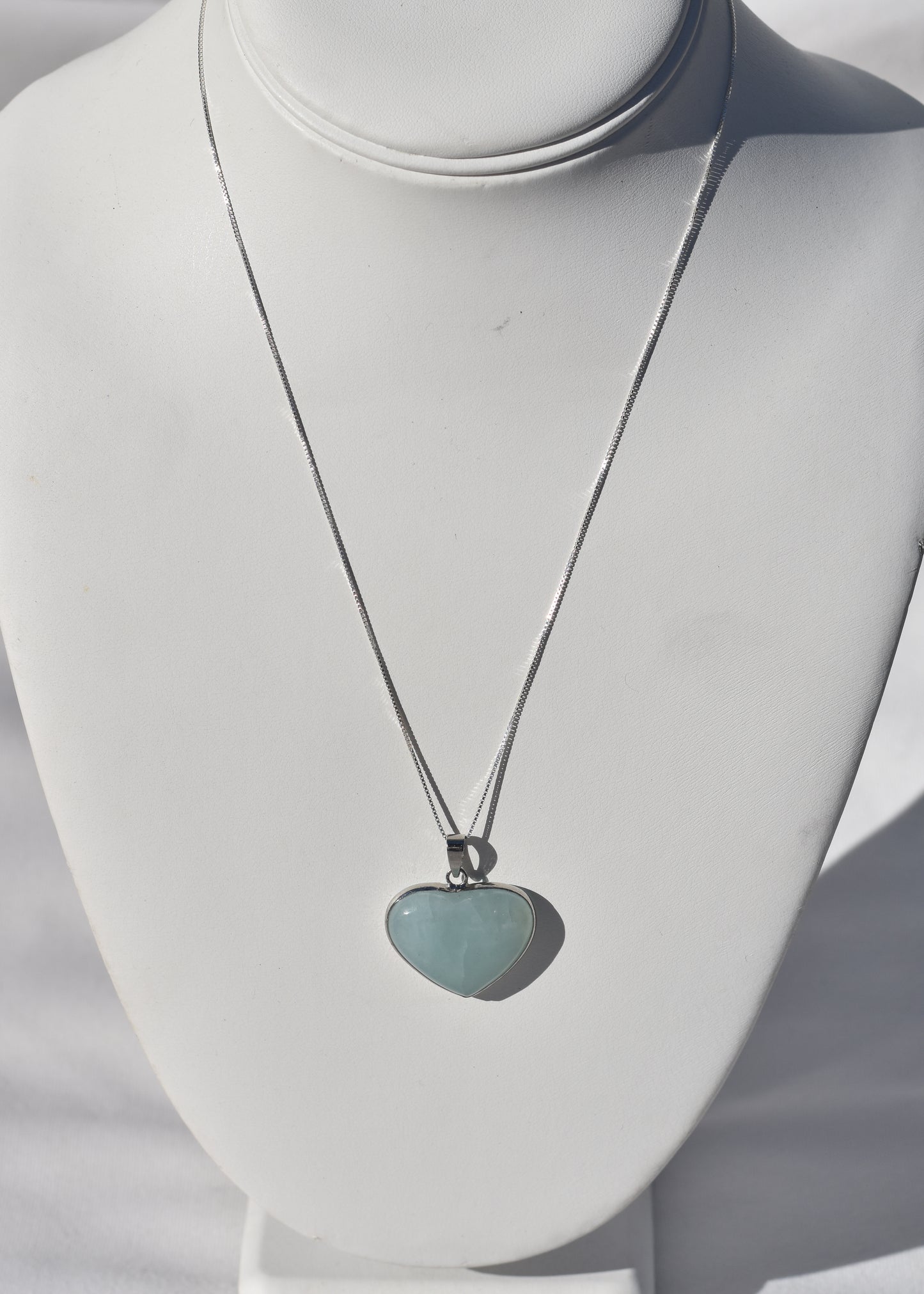 Sterling silver Aquamarine Necklace available at wholesale and retail prices, only at our crystal shop in San Diego!