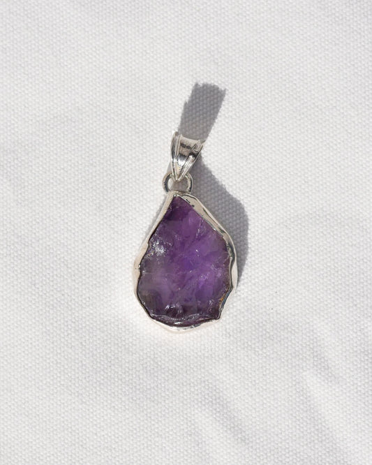 S.S. Raw Zambia Amethyst Pendants