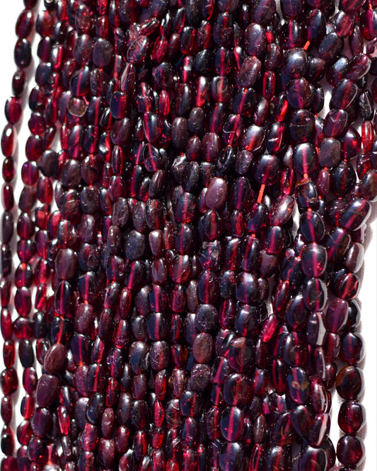Oval Garnet Beads